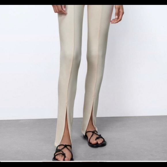 NEW ZARA* “Slit Ribbed Leggings” - Picture 4 of 4
